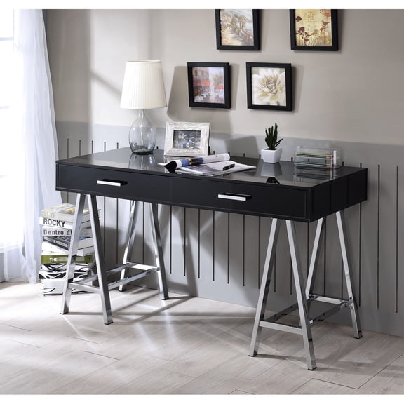 Modern Writing Desk With Port And Two Practical Drawer Arrangements Rectangular Storage Options