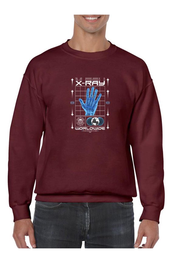 Modern X-ray Techno Style Sweatshirt Men -Image by Shutterstock, Male Small
