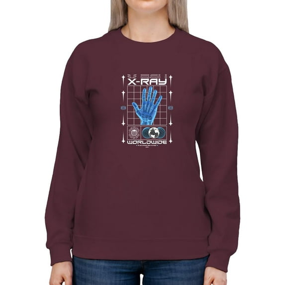 Modern X-ray Techno Style Sweatshirt Women -Image by Shutterstock, Female x-Large