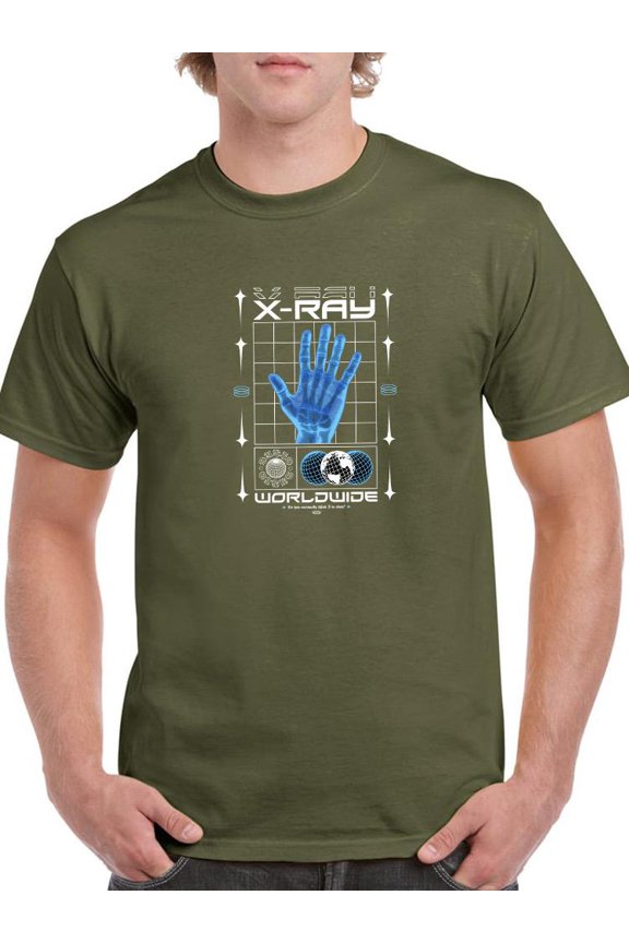 Modern X-ray Techno Style T-Shirt Men -Image by Shutterstock, Male Medium