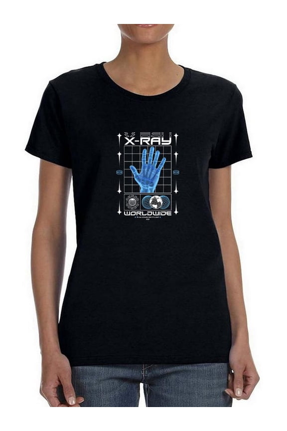 Modern X-ray Techno Style T-Shirt Women -Image by Shutterstock, Female Large