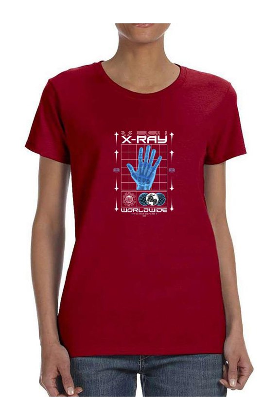 Modern X-ray Techno Style T-Shirt Women -Image by Shutterstock, Female Medium