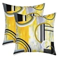 thumbnail image 1 of Modern Yellow Black Grey Throw Pillow Covers 22x22 Inch Set of 2,Watercolor Oil Painting Pillow Covers,Geometry Circles Cushion Covers,Contemporary Art Bedroom Decor Decorative Square Pillow Cases, 1 of 7