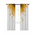 thumbnail image 1 of Modern Yellow Blackout Curtains, Light Blocking Print Window Curtains, Gradient Floral Abstract Bohemian White Thermal Insulated Window Drapes for Living Room Kitchen Cafe 2 Panels, 104"W x 90"L, 1 of 9