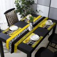 thumbnail image 1 of Modern Yellow Stripes Style Leopard Zebra Table Runner Placemat Set Tablecloth Dining Table Cover Home Wedding Table Decoration, 1 of 5