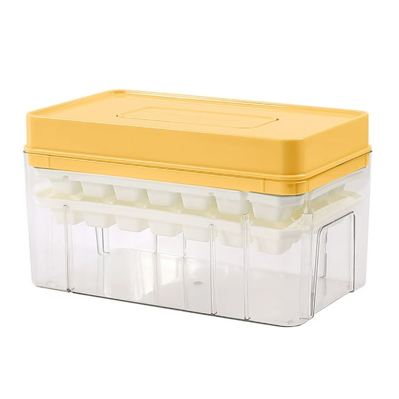Modern Yellow Style: This Large Yellow Ice Cube Tray with Flexible Mold is BPA-Free, Reusable, and Perfect for Whiskey, Cocktails, Chocolate, and Candy in Home Kitchens and Professional Bars.