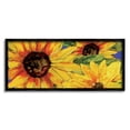 thumbnail image 1 of Modern Yellow Sunflower Trio Botanical & Floral Graphic Art Black Framed Art Print Wall Art, 1 of 7