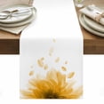thumbnail image 1 of Modern Yellow Table Runner - 48 Inch Long, Kitchen Dining Table Runner Dresser Scarves, Gradient Floral Abstract Bohemian White Farmhouse Decor for Coffee Tables Wedding Party Banquet, 1 of 8