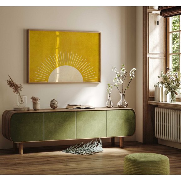 Modern Yellow Texture Sun Print