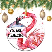 Modern You Are Flamazing Beauty Pink Flamingo Christmas Tree Ornament Animal Flamingo Spring Summer Gift Xmas Tree Ornaments Christmas Tree New Year Party Decorations Supplies