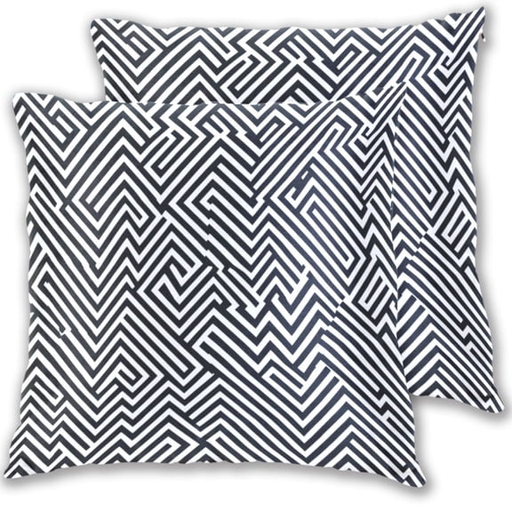 Modern Zigzag Lines 16x16in 2-Piece Cotton Fleece Throw Pillow Covers, Shrink Resistant, Hidden Zip