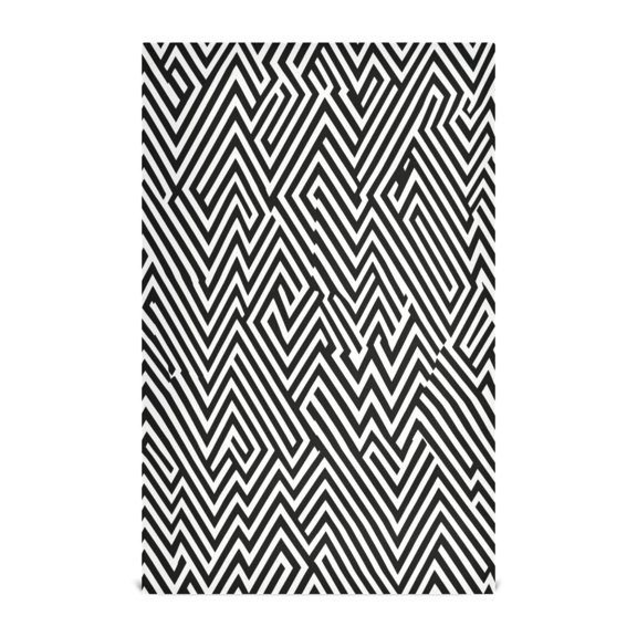 Modern Zigzag Lines Decorative Waffle Towel Kitchen Dishcloth 28x18in Multi-Use Tea Towel