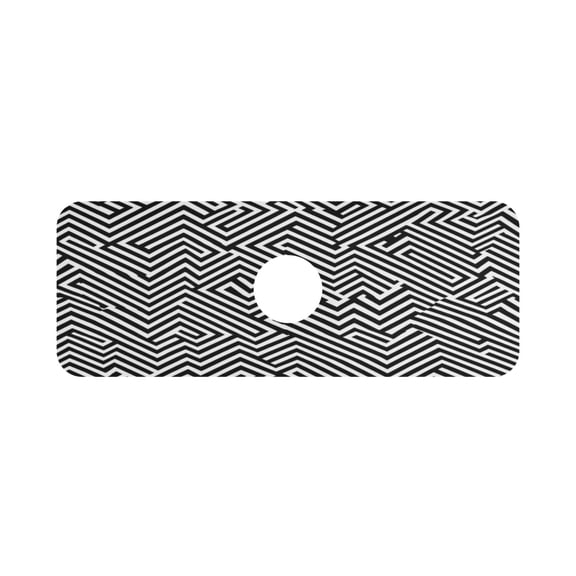 Modern Zigzag Lines Single Compact Faucet Drying Pad 14.7x5.4in Absorbent Mat for Small Sinks, Vanity Countertops