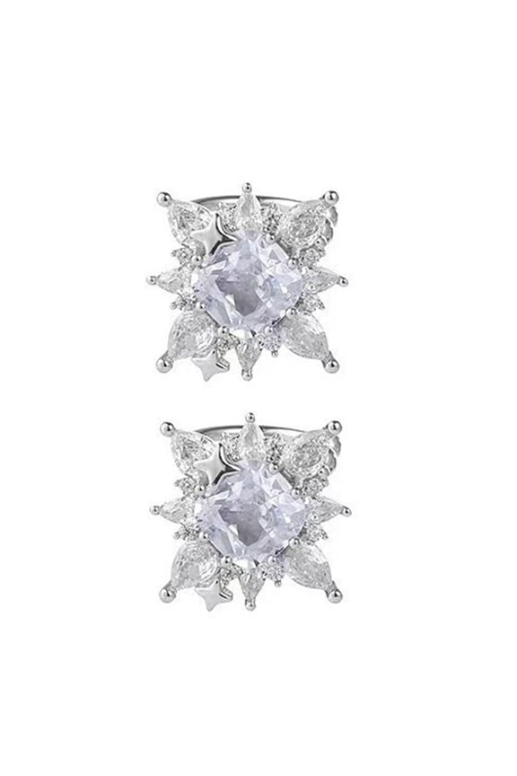 Modern Zircon Star Ear Clips Lightweight and Secure Rhinestones Ear Cuff Jewelry