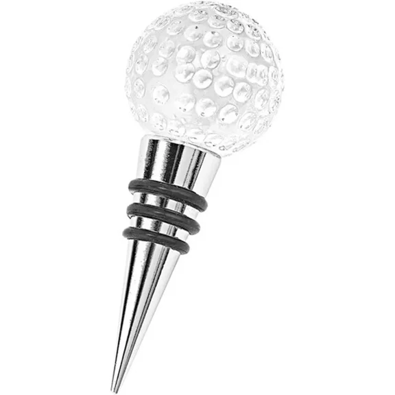 Modern and Elegant Design Handcrafted Crystal Golf Ball Bottle Stopper