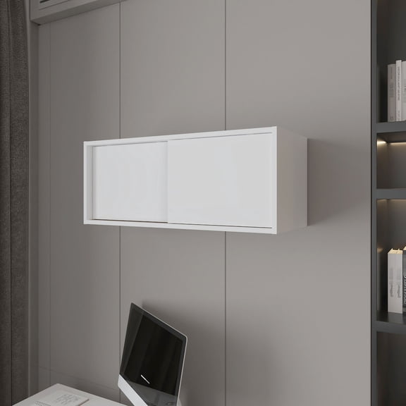 Modern and Functional Floating Cabinet - Enhance Office Aesthetics and Keep Supplies Organized