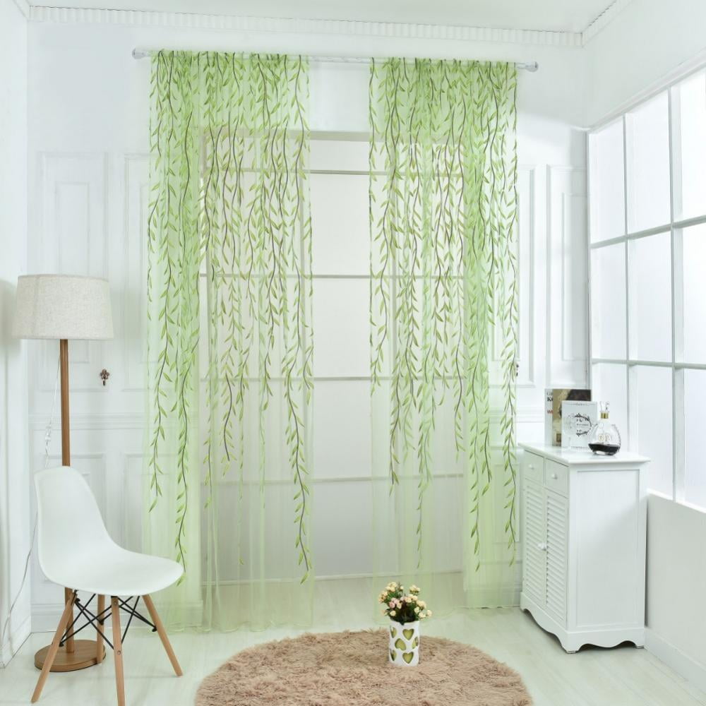 Modern and Simple Rural Style Green/Purple Wicker Curtains  (100*200cm/100*270cm) Bedroom and Living Room Decoration - Walmart.com, image size:1000x1000