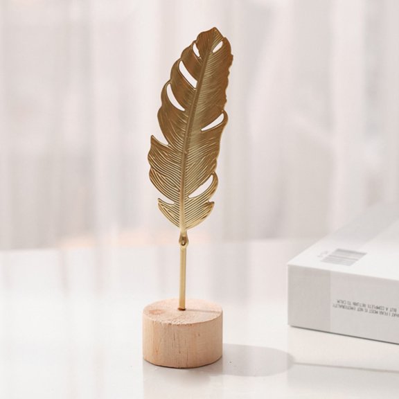 Modern and Simple Style Decorative Metal Gold Leaf and Base: Gold Leaf Tabletop Sculpture for Living Room, Bedroom, Bookshelf, Desk