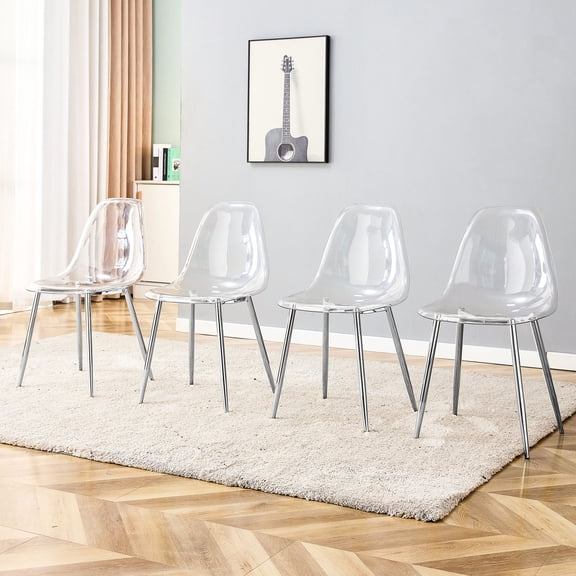 Modern armless chair set / Transparent appearance and easy assembly tools