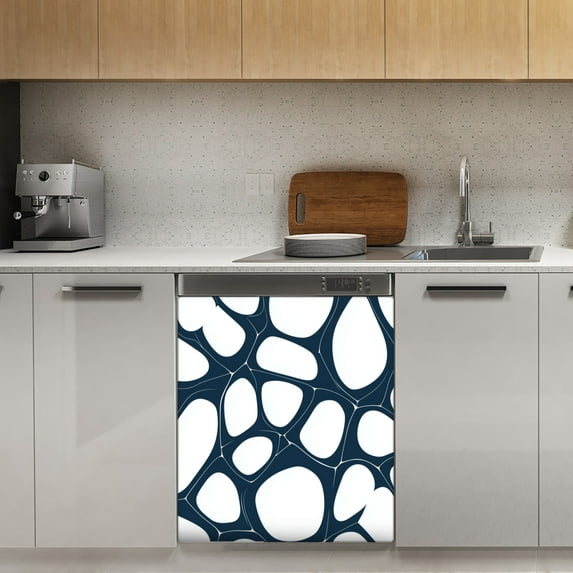 Modern art black and white Dishwasher Magnet Cover Decorative Sticker for Home Cabinet Kitchen 23" x26"
