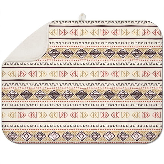 Modern boho floral drying mat 18x24 Inch made of absorbent microfiber, decorative and functional for family or studio kitchens