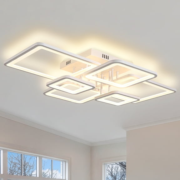 Modern ceiling lights, acrylic ceiling lights, 3-colour dimming, LED recessed ceiling lights, with remote control, square acrylic ceiling lights, suitable for bedrooms, living rooms and dining rooms
