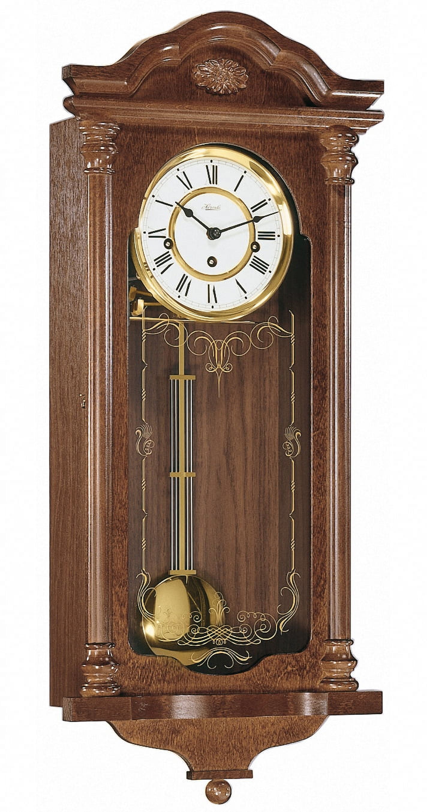 Antique Walnut 26" Regulator Pendulum Wall Clock