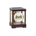 thumbnail image 1 of Modern wall clock in mahogany with mechanical winding movement, 8 days running time by Hermle, 1 of 1