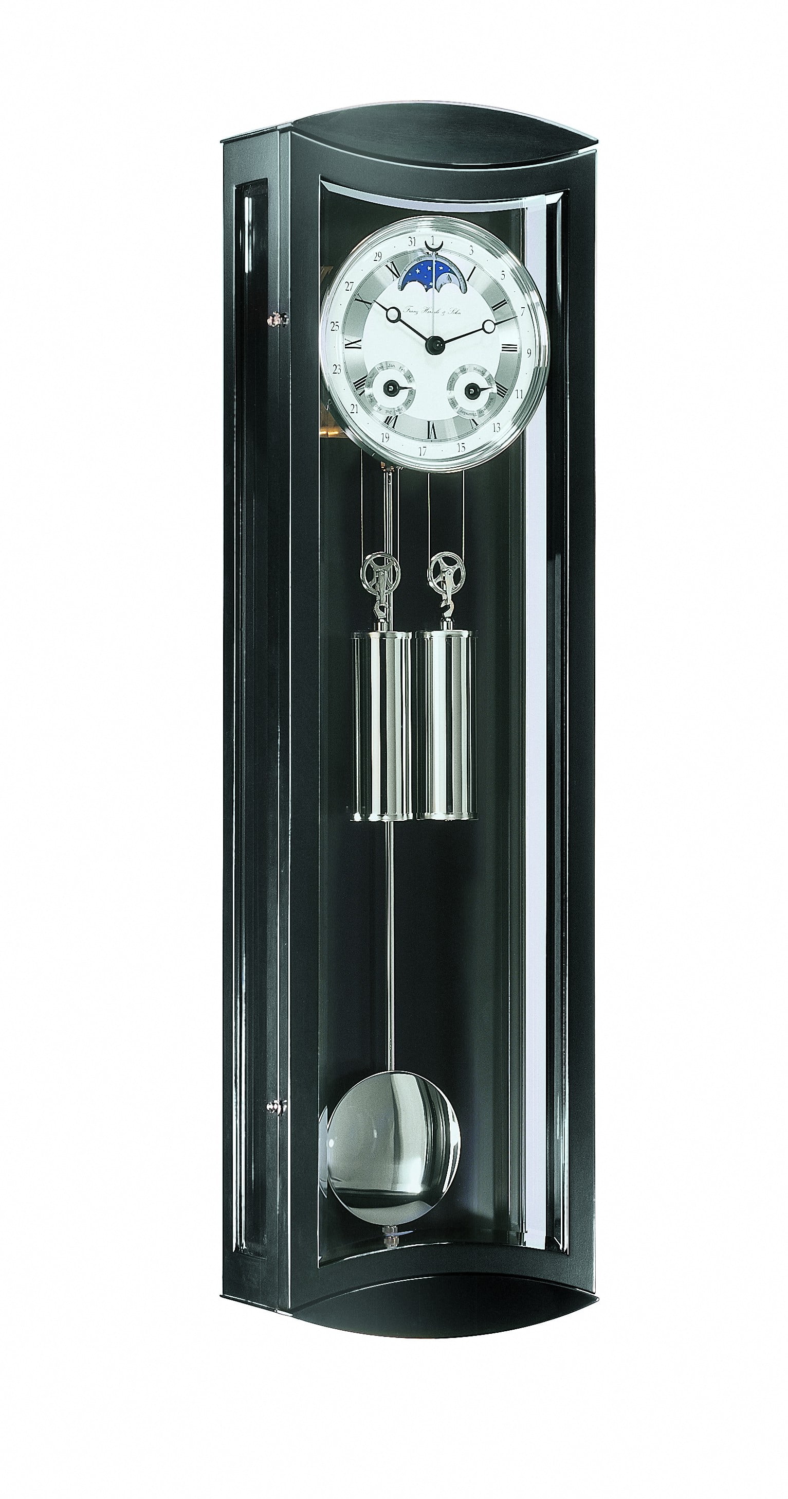 Hermle 31" Black and Silver Regulator Pendulum Wall Clock