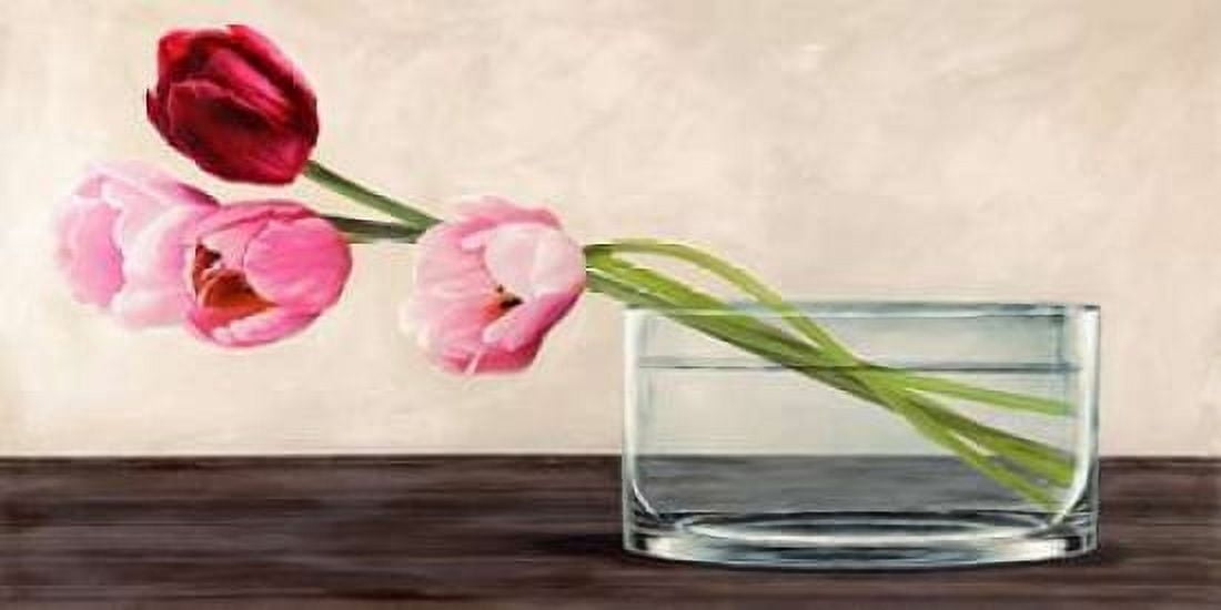 Modern composition Tulips Canvas Art - Shin Mills (10 x 20)