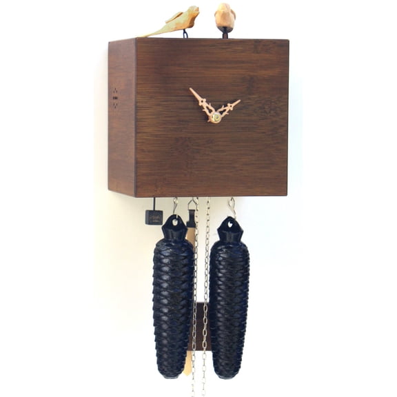 Modern cuckoo clock 8 day running time, Bamboo
