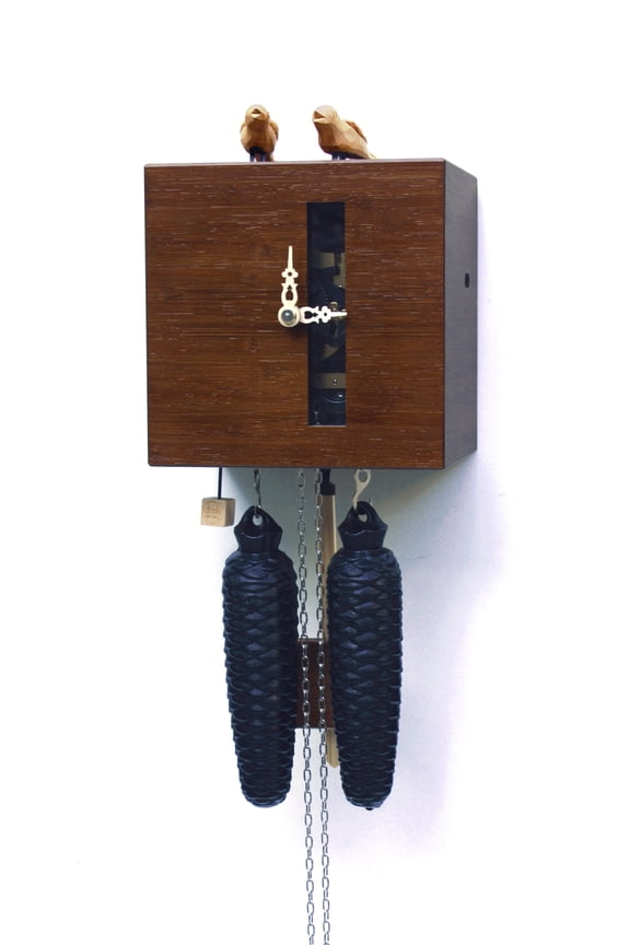 Modern cuckoo clock 8 day running time, Bamboo