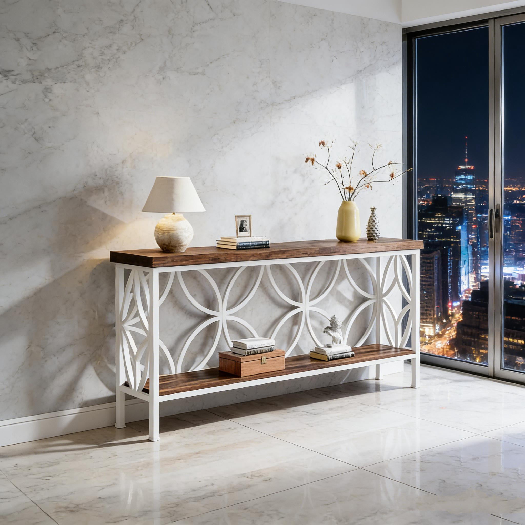 Modern double-layer console table, perfect as a stylish coffee table or ...