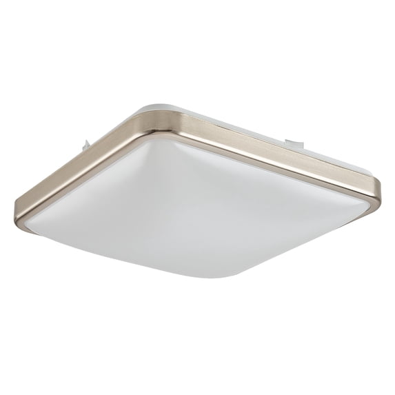 Modern elegant Dimmable 14" Square Flush Mount LED Ceiling Light , Stylish And Energy-Efficient Fixture Brushed Nickel Finished, For Bedrooms, Kitchens, Living Rooms And Offices