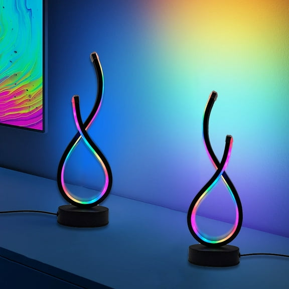 Modern fantasy style fashion table lamp, vintage minimalist heart gesture USB table lamp, adjustable RGB lighting, with color-changing LED, warm bar atmosphere LED lighting fixture bedroom nightstand