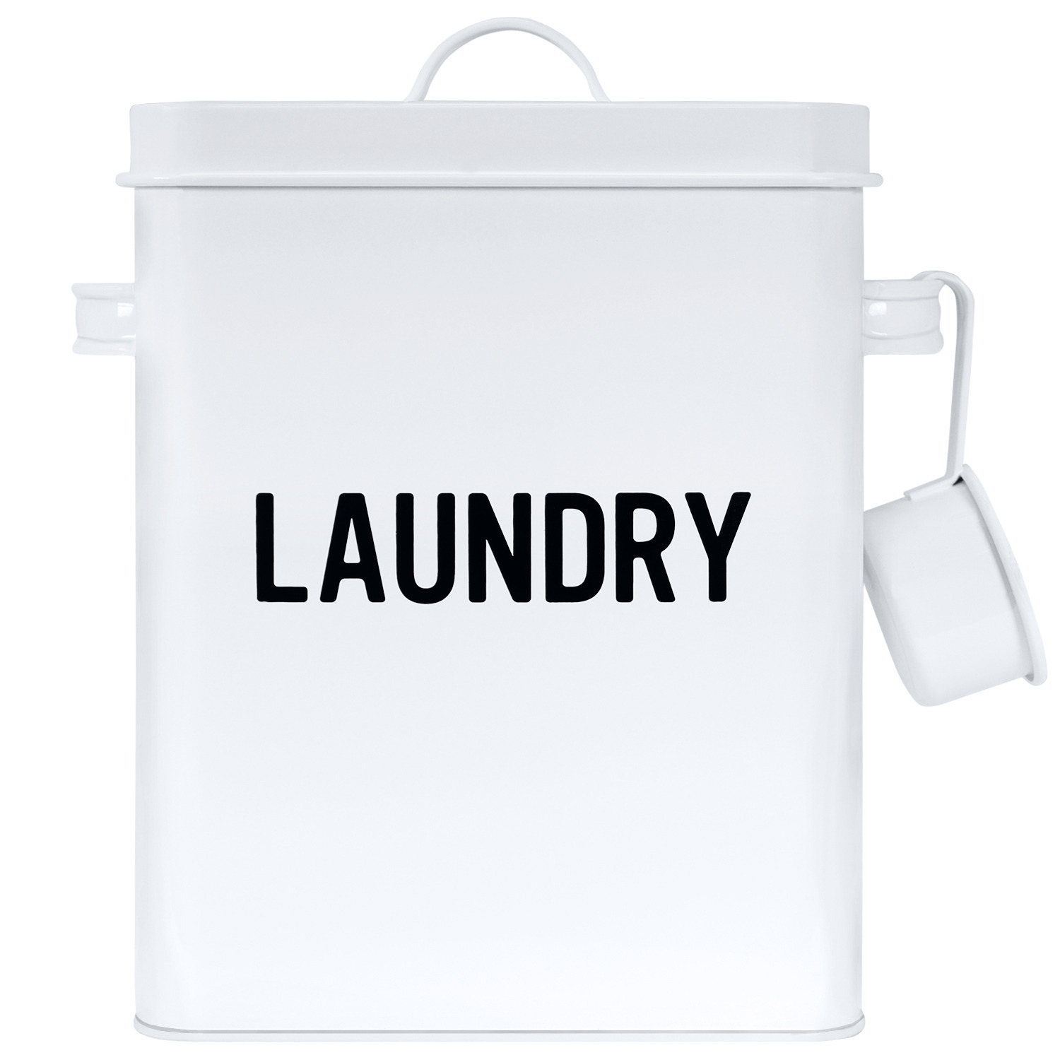 Modern farm house design laundry detergent canister White