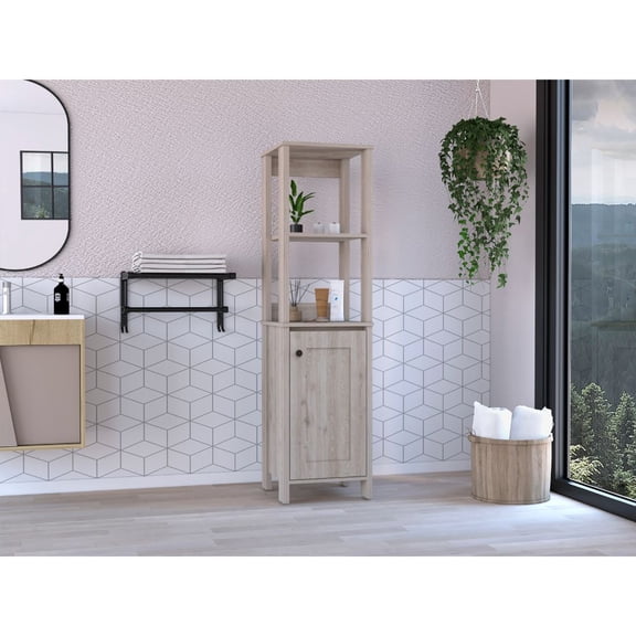 Modern gray finishes St. Clair 59 "linen tower cabinet-separate bathroom locker with 4 shelves, single door