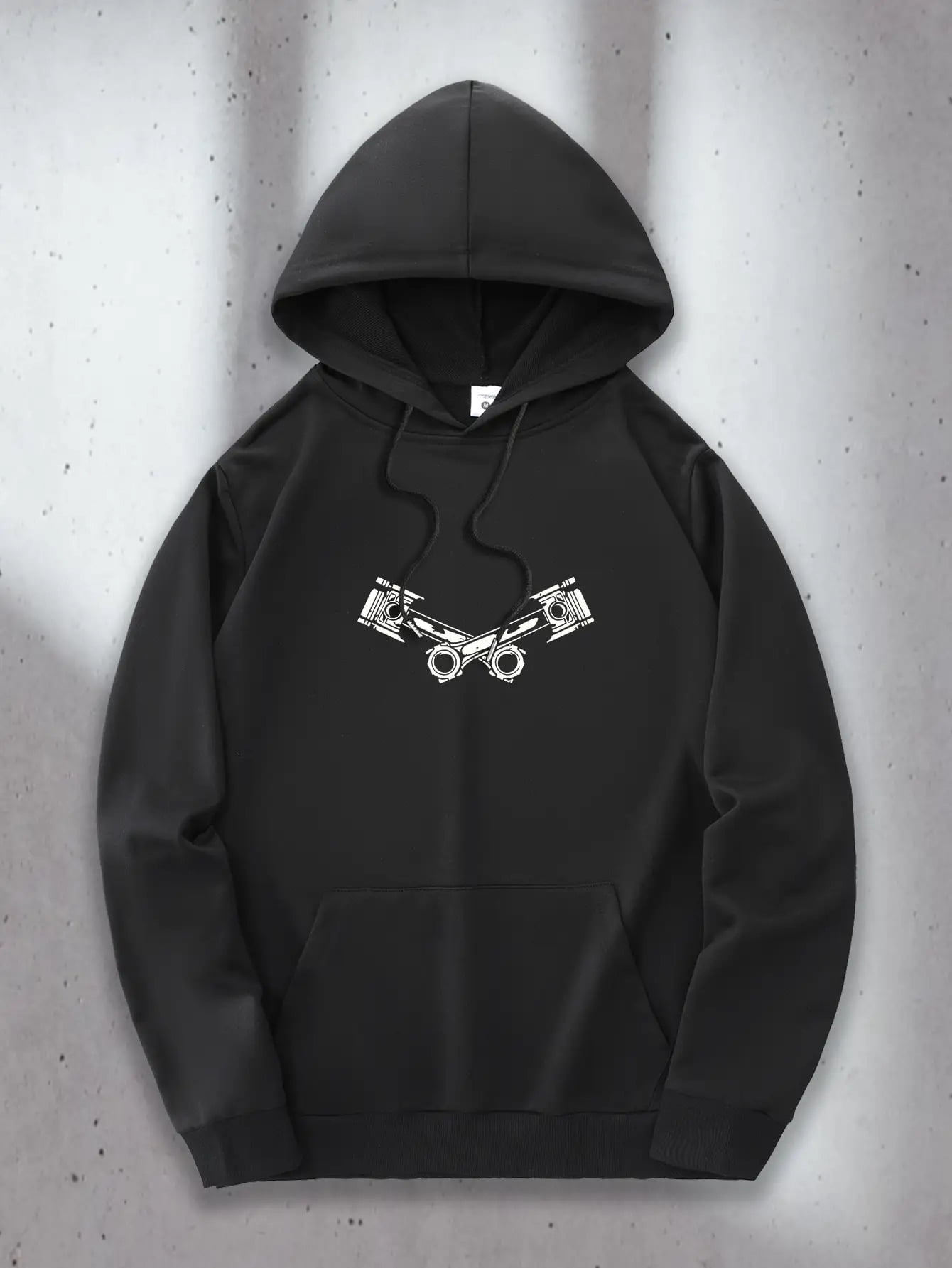Modern letter pattern design, men's daily comfortable casual hooded ...