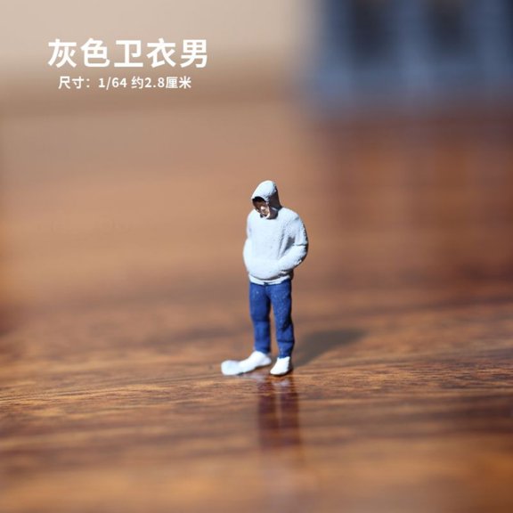 Modern miniature doll car model 1/64 villain photography selfie mini sand table ornament resin scene character figure