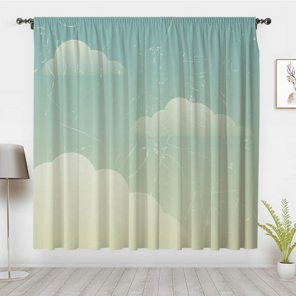 Modern minimalism Style Window Curtains Mint Green Window Treatment Darkening Curtain Panels Blackout Curtain For Nursery Room Bedroom Decor(Rod Pocket)