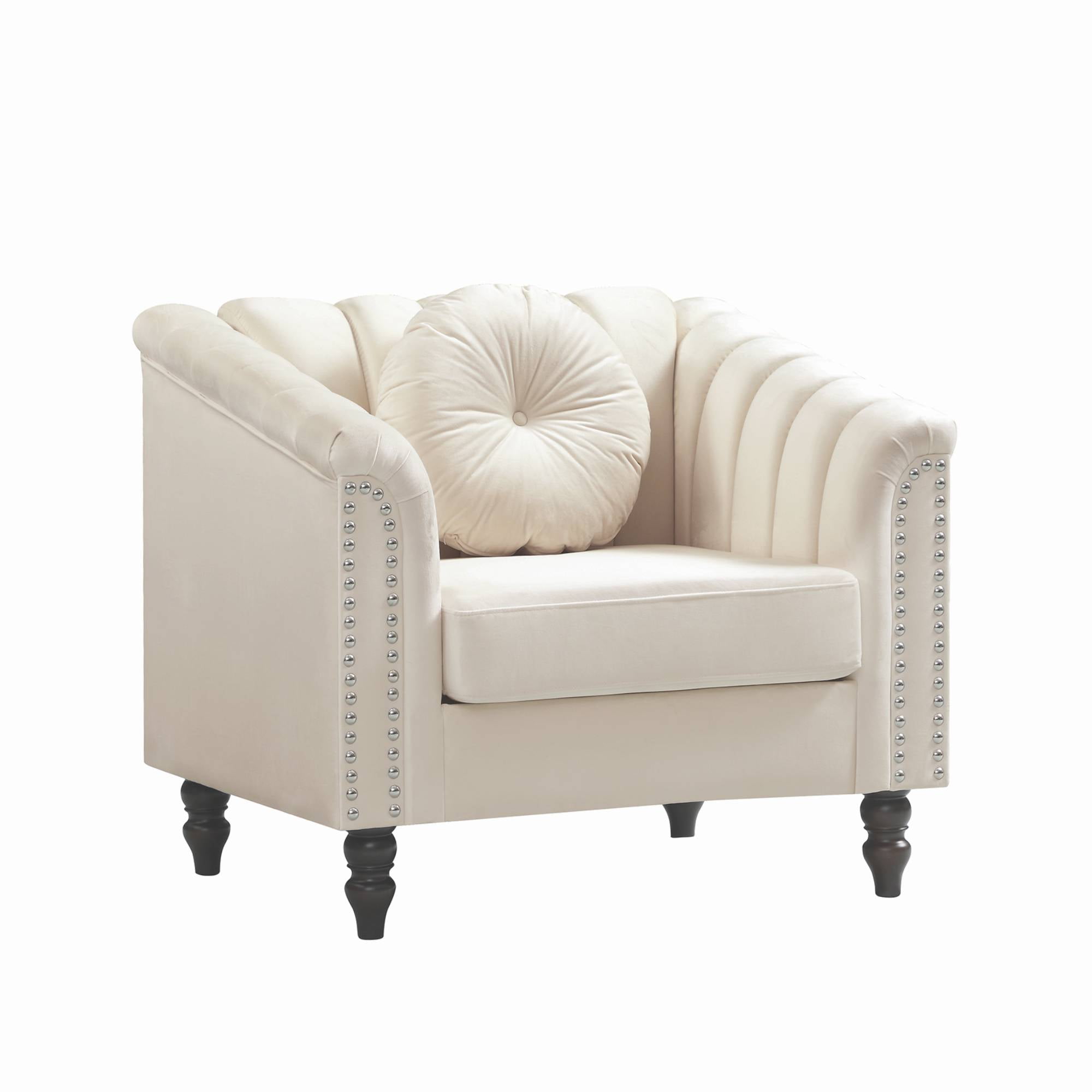 Modern&nbsp;Sofa Chair Living Room Chair Microfiber Sofa Couch Seat for Living Room, Bedroom, Small Space, White