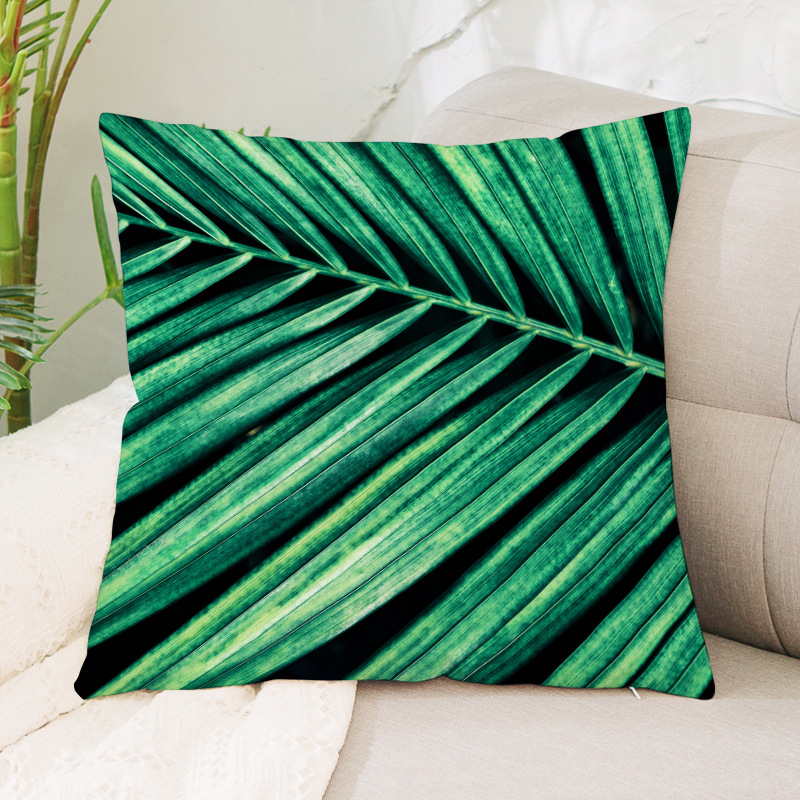 Modern popular plant gre leaves palm leaf sofa seat bedroom car