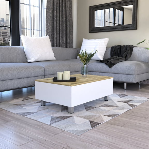 Modern rectangular lift top / Used for living room gaming / Coffee table with storage
