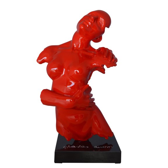 Nifao Modern resin statue of a woman hugged by a men  Home Office Decor Sculpture, 13"L x 9"W x 24"H