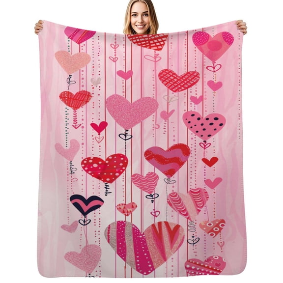 Modern romantic art love dots Flannel Blanket Warm Soft Bedding Throws Winter Camping Chair Sofa Bed