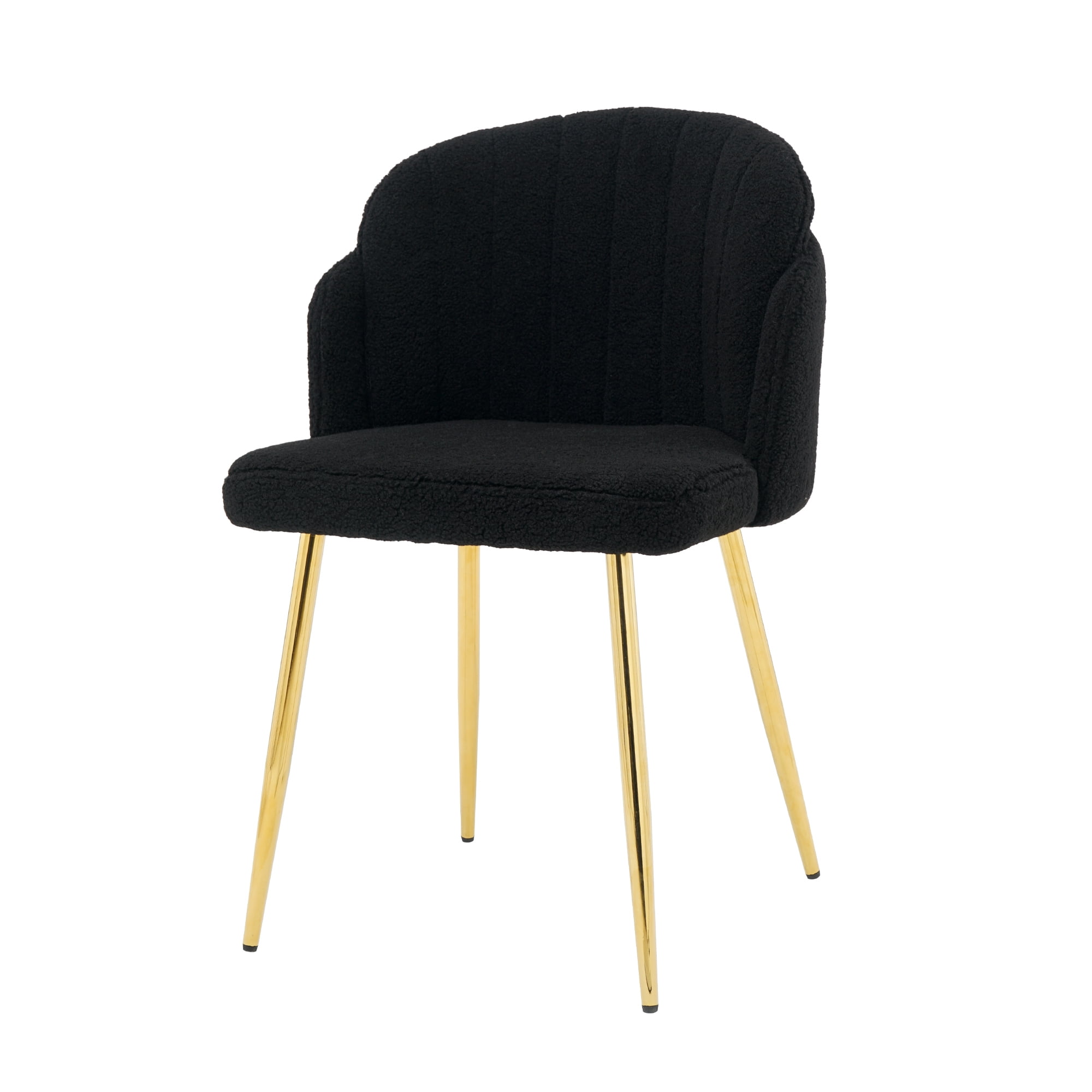 Modern Grey Teddy Fabric Dining Chair with Open Back