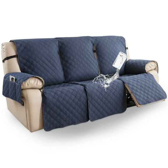 Modern style 100% waterproof three seater recliner cover, anti slip recliner cover with pocket, fabric protection, pet friendly, entertaining friends to a higher level