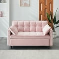 thumbnail image 1 of Modern velvet sofa, sofa pull-out bed, small love seat casual sofa with back, with pillow, pockets, living room furniture, 3 in 1 convertible sleep sofa bed., 1 of 5
