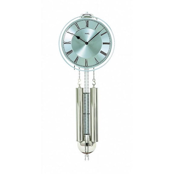 Modern wall clock with mechanical movement from AMS AM H358