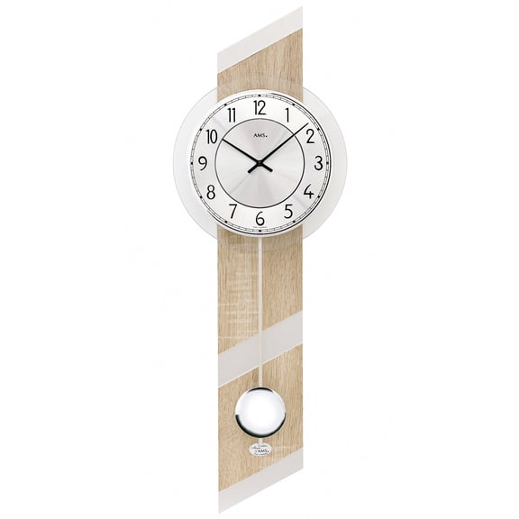 Modern wall clock with quartz movement from AMS AM W7415
